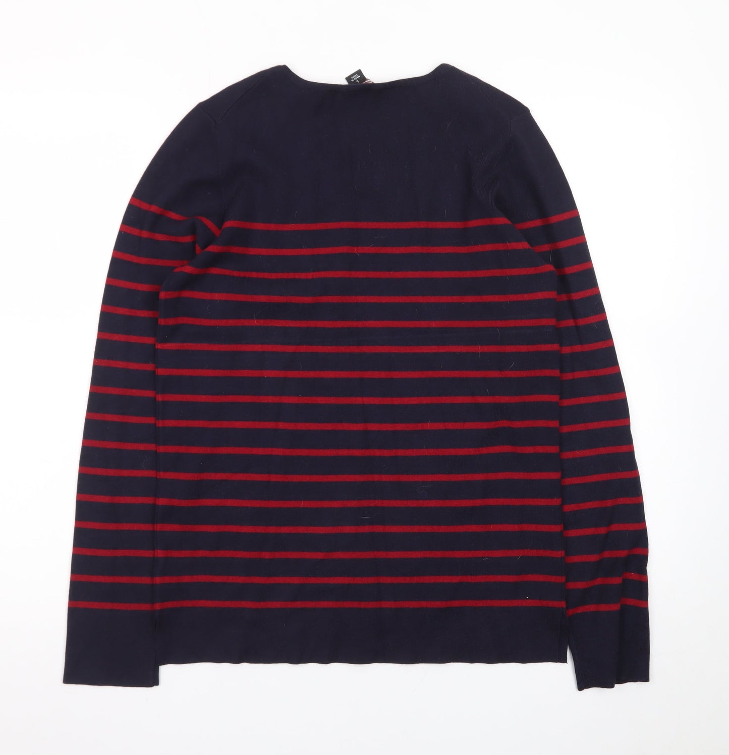 Kirkland Signature Men's Navy Red Striped Pullover Jumper L