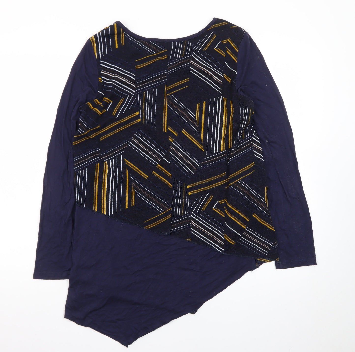 Quiz Women’s Blue Geometric Long Sleeve Tunic Jumper Size 8