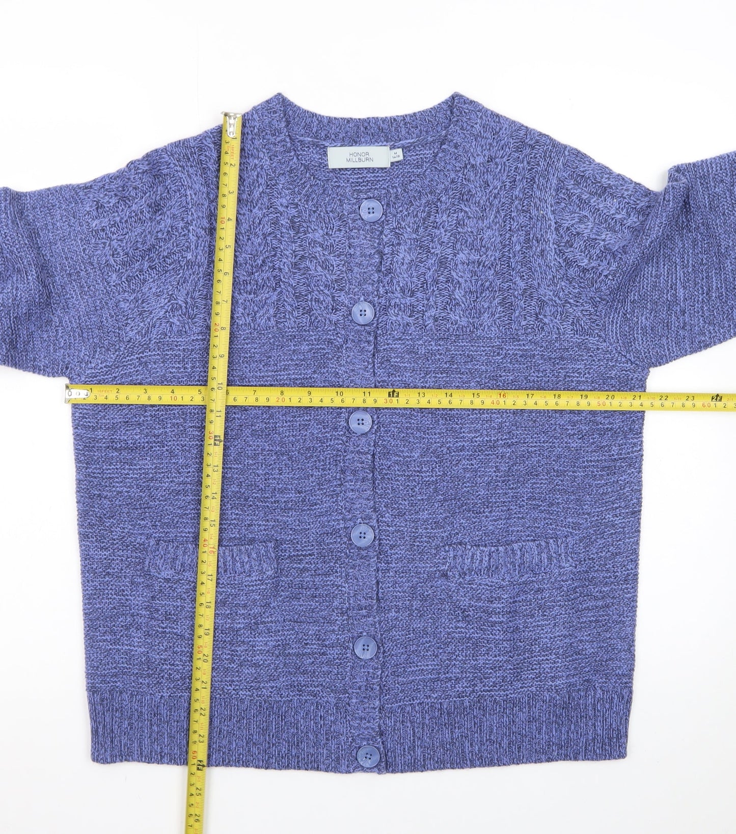 Honor Millburn Women's Purple Acrylic Cardigan Size M 14-16