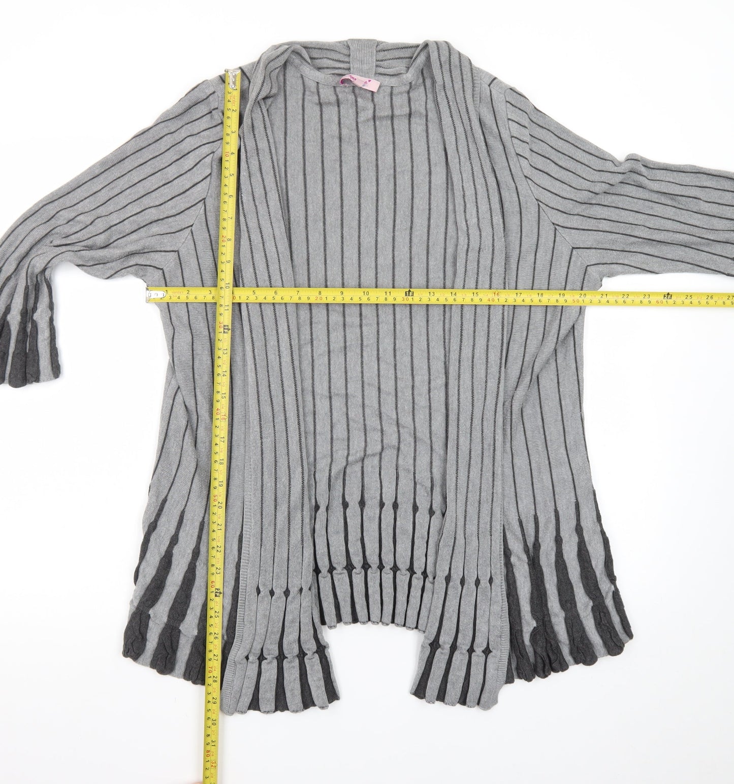 Marks and Spencer Per Una Grey Striped Knit Cardigan Womens Size 20