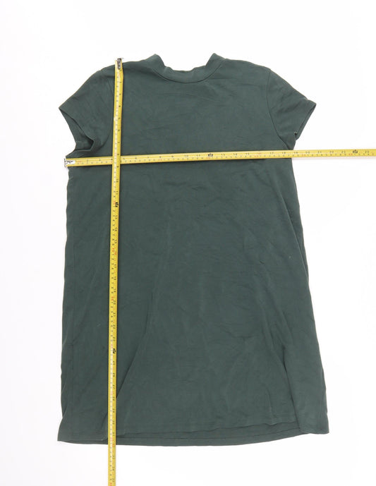 Superdry Women Green Size 14 T-Shirt Dress Casual Jersey Cotton