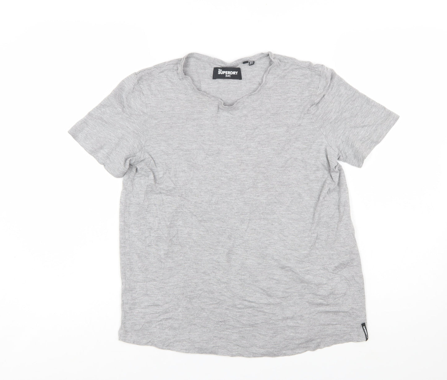 Superdry Womens Grey Cotton Basic T-Shirt Size 8