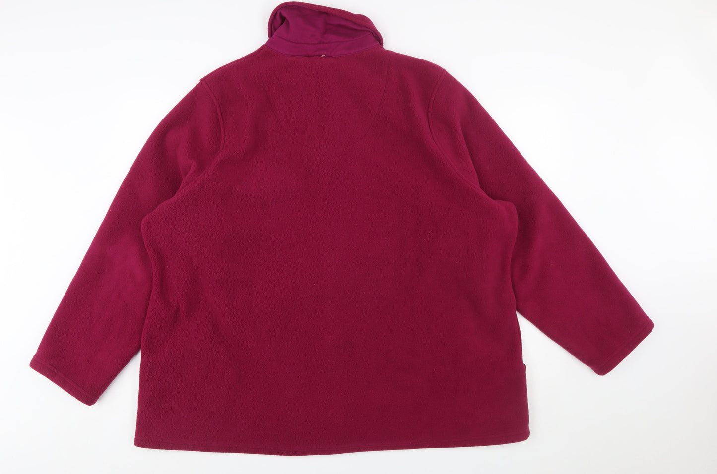 Marks and Spencer Womens Red Fleece Zip Jacket Size 24