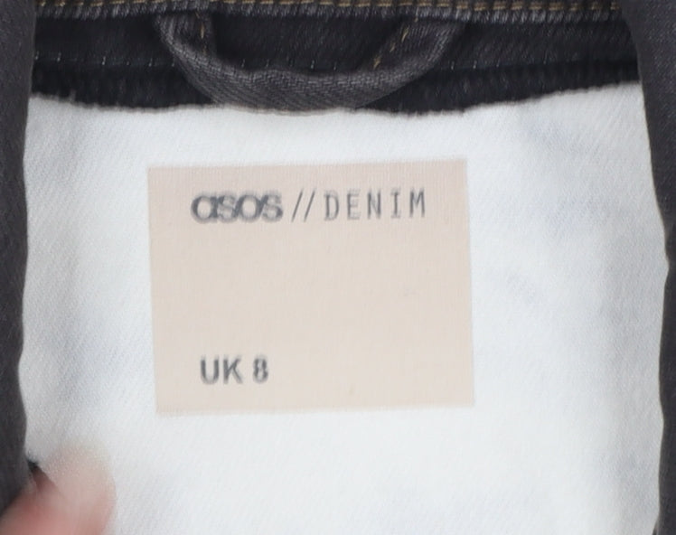 ASOS Denim Womens Multicoloured Tie-Dye Cotton Jacket UK 8