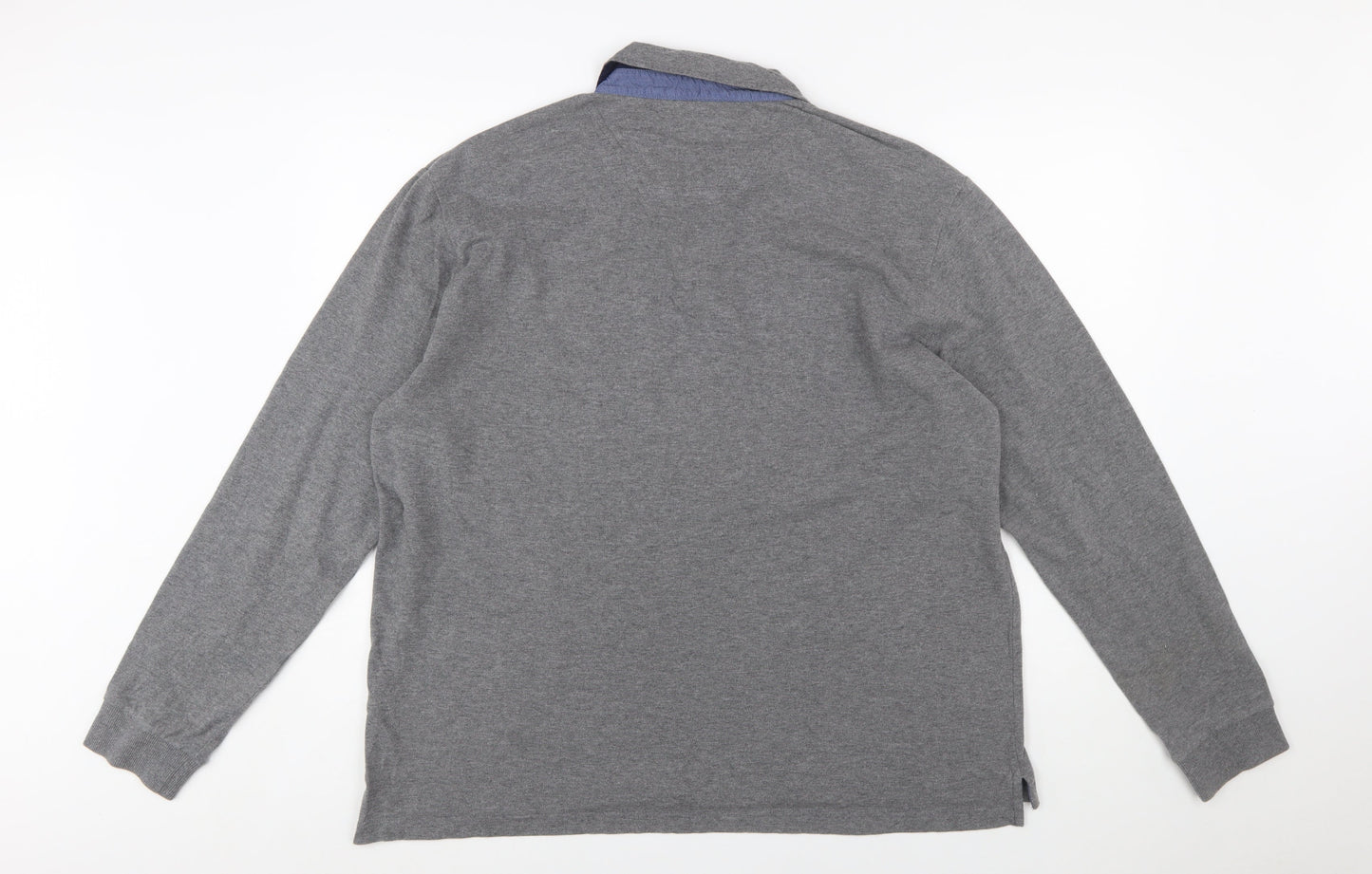 Joules Men's Grey Long Sleeve Cotton Polo Shirt XL