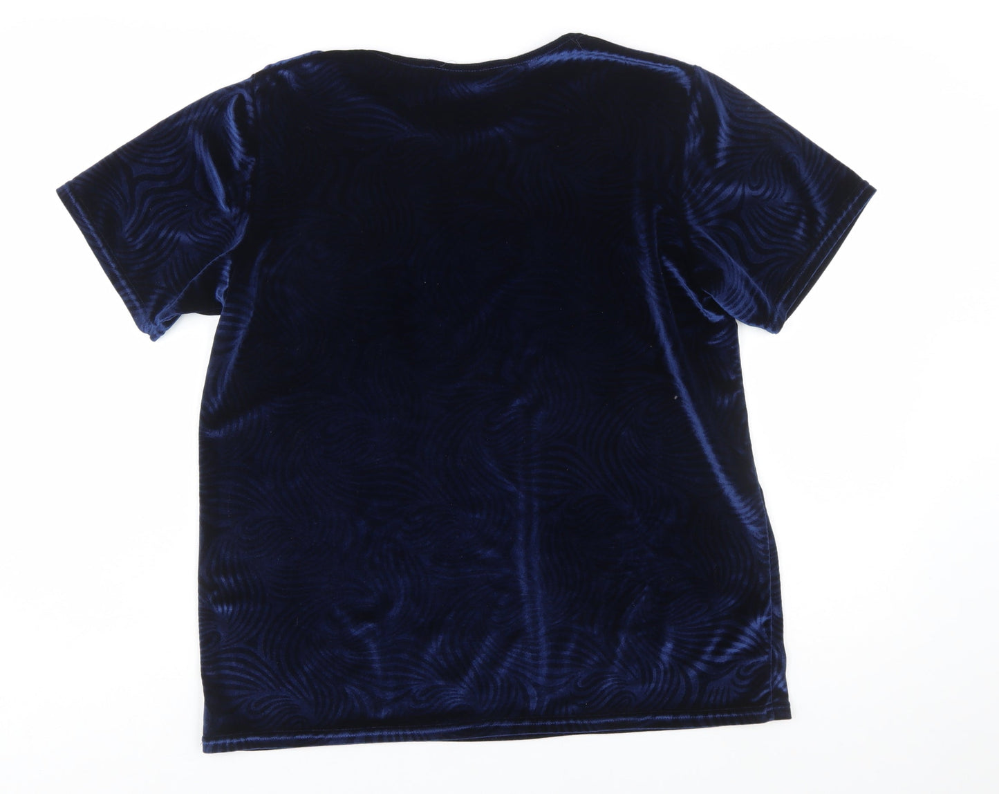 Isabelle Women’s Blue Velvet Short Sleeve Basic T-Shirt Size 10