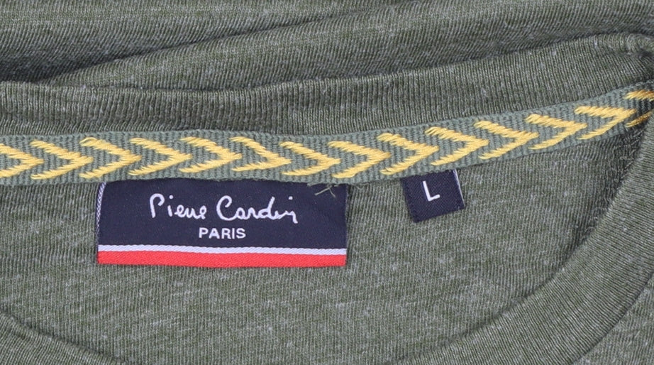 Pierre Cardin Men's Green Motorcycle Graphic T-Shirt Size L