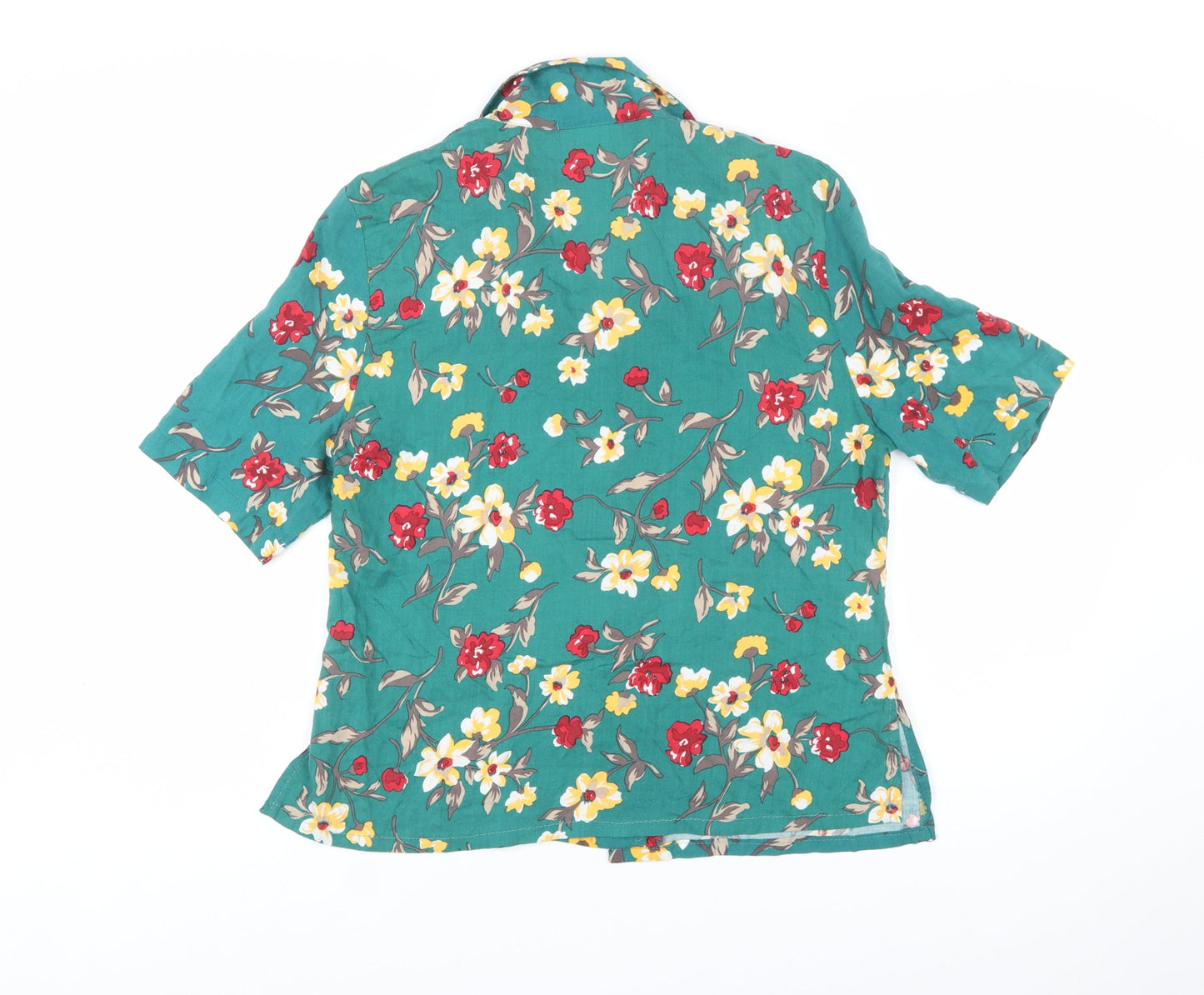 Katies Womens Multicoloured Floral Cotton Short Sleeve Blouse Size 12