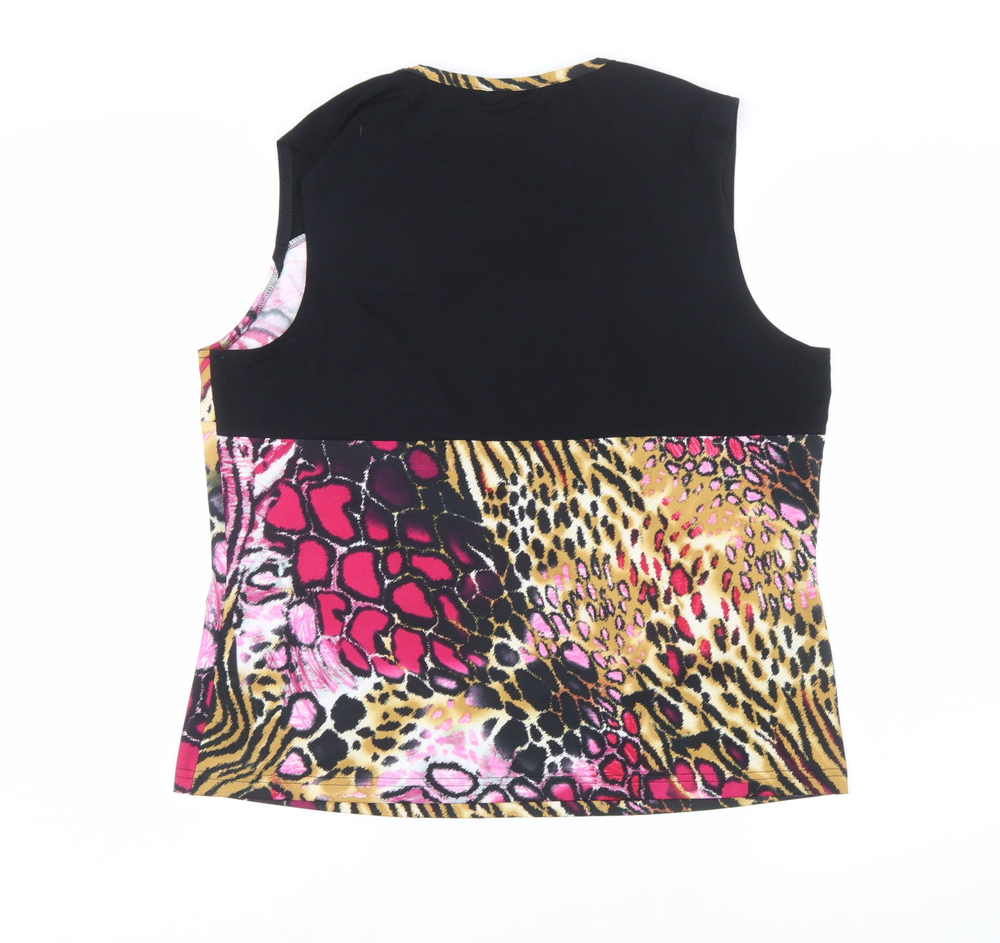 Via Veneto Women's Multicoloured Animal Print Sleeveless Tank Top Size 18