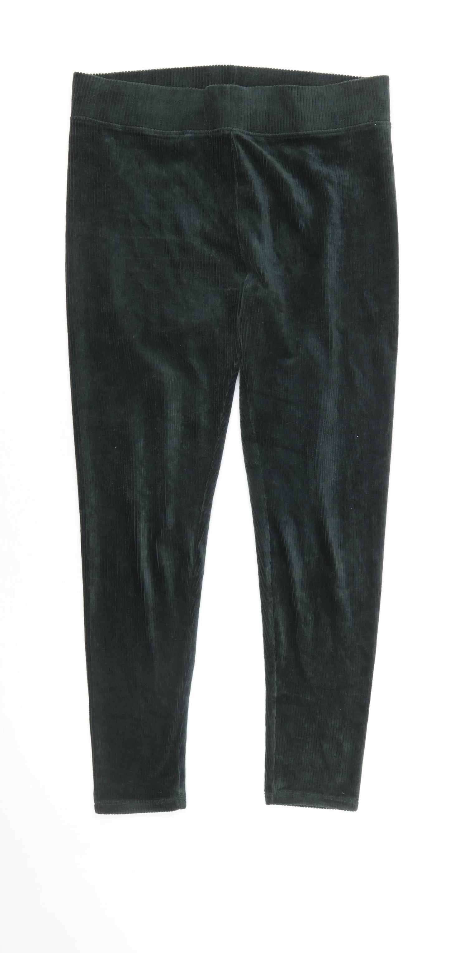Marks and Spencer Women's Green Corduroy Leggings Size 14 Regular