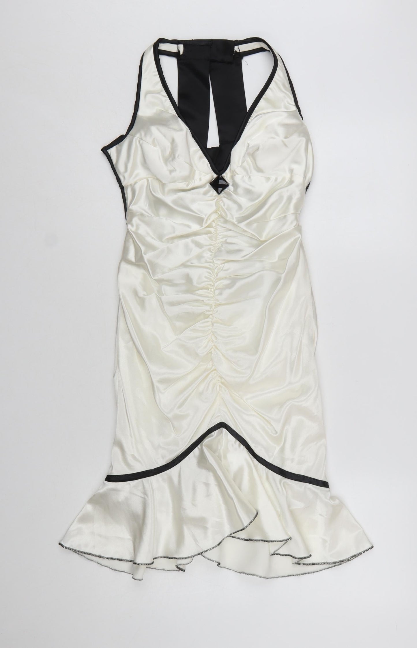 Morgan & Co. Women’s Ivory Satin Mermaid Dress Size S Party Cocktail