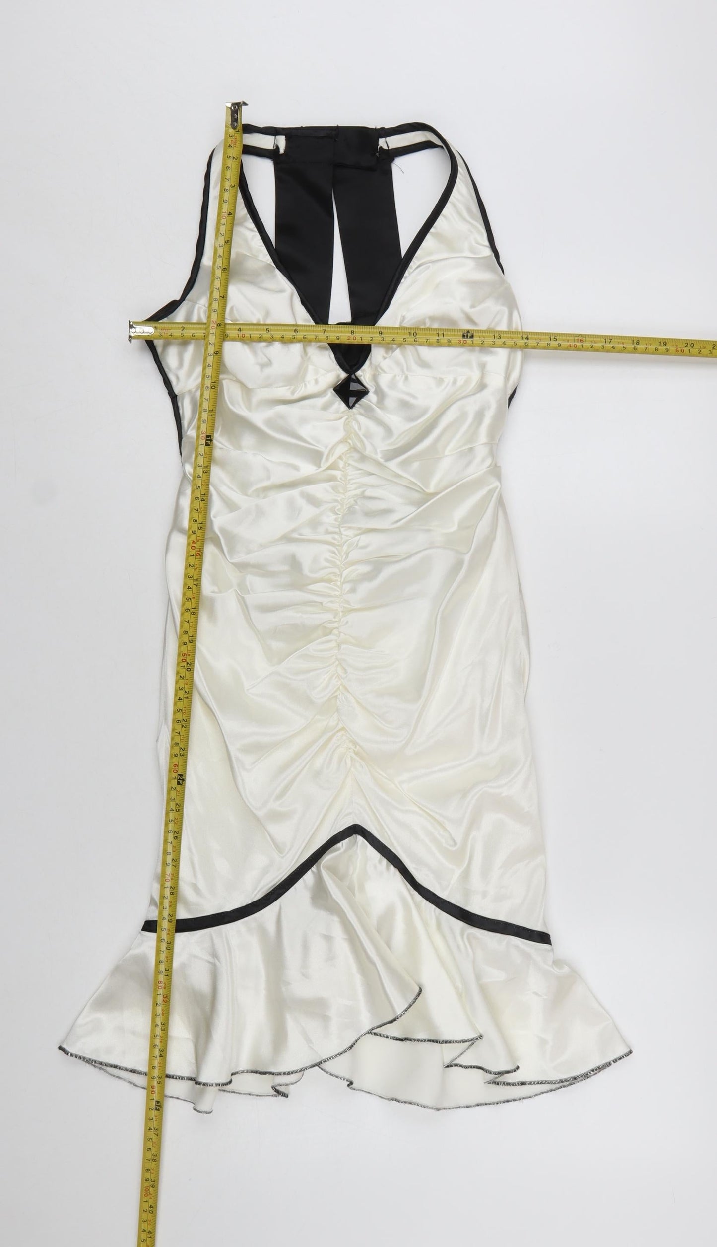 Morgan & Co. Women’s Ivory Satin Mermaid Dress Size S Party Cocktail