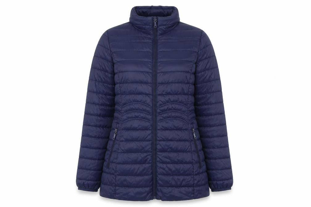 Paco Boutique Women's Blue Size 10 Puffer Jacket Lightweight Quilted