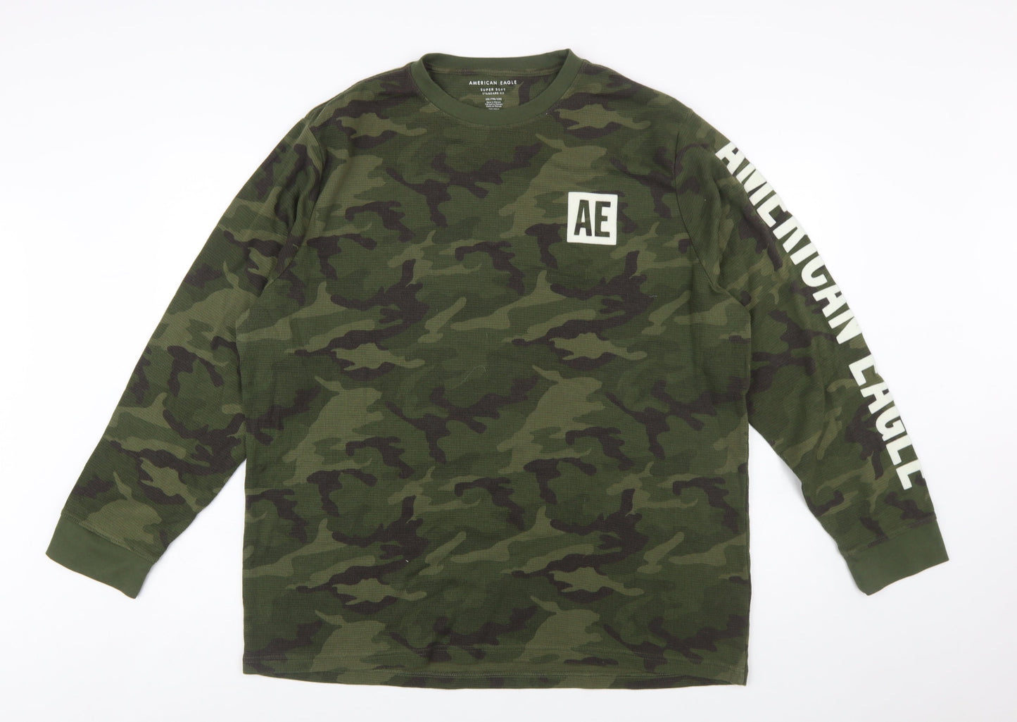 American Eagle Men’s Green Camouflage 2XL Pullover Sweatshirt