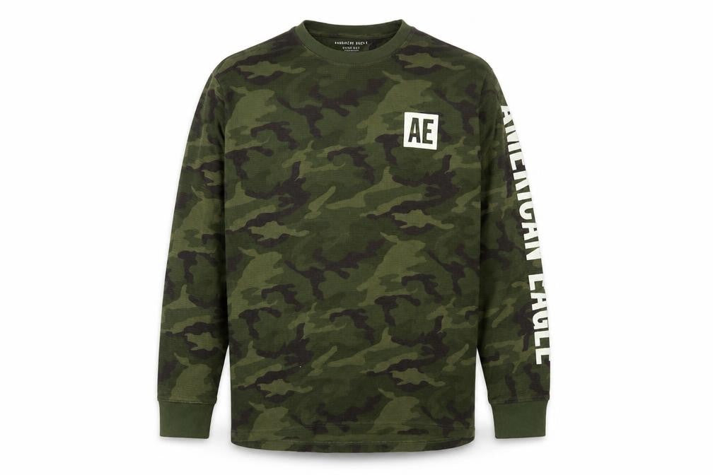 American Eagle Men’s Green Camouflage 2XL Pullover Sweatshirt