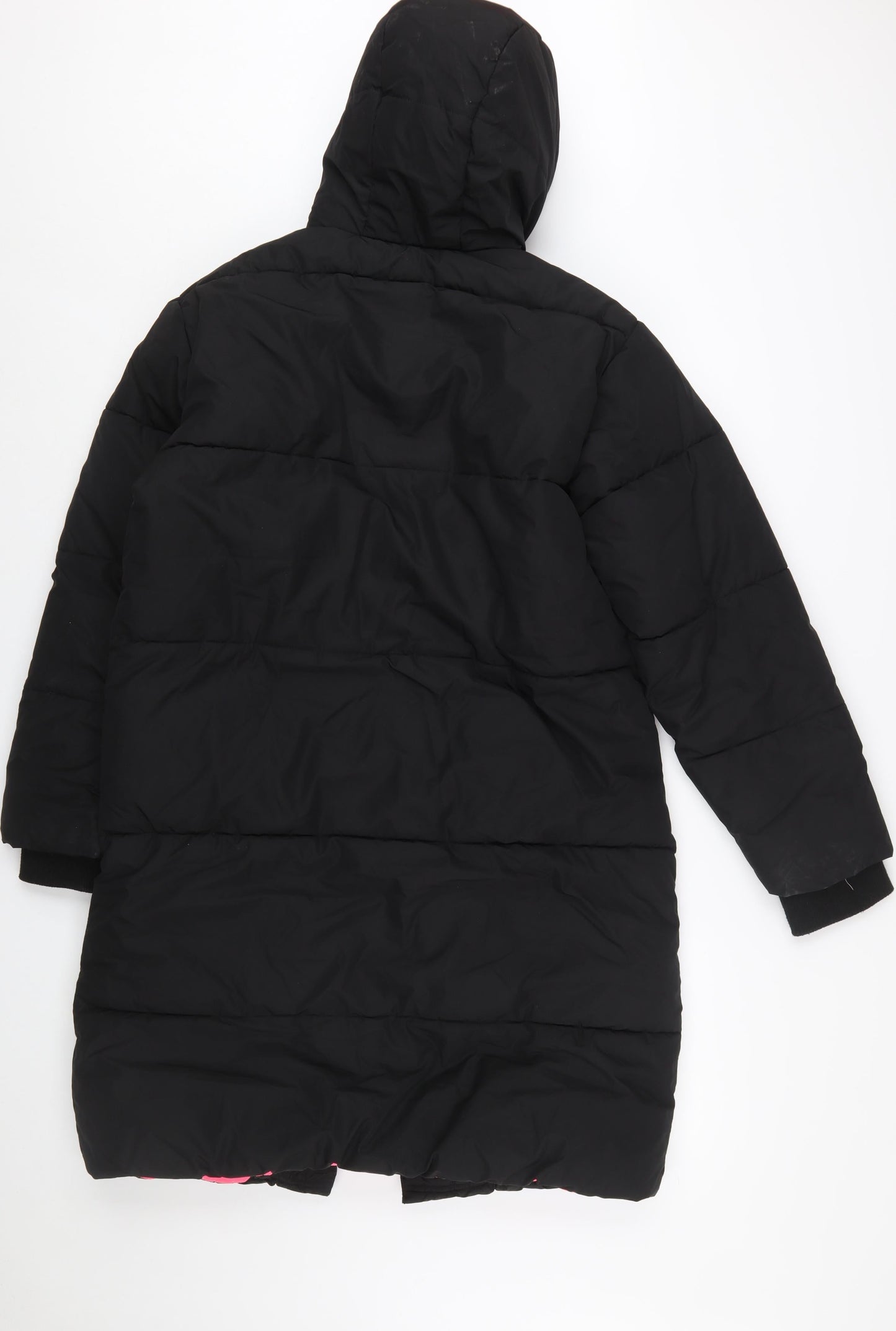 Juicy Couture Girls Black Long Hooded Puffer Coat 12-13 Years Winter