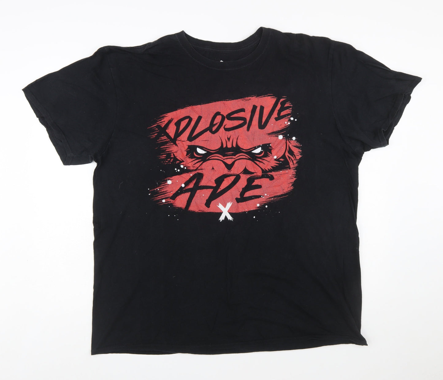 Xplosive Ape Men's Black 2XL Cotton Graphic Gym T-Shirt