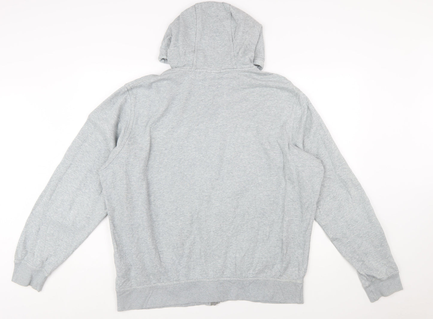 Nike Men's Grey Full Zip Hoodie XXL Cotton Blend Athletic Fit