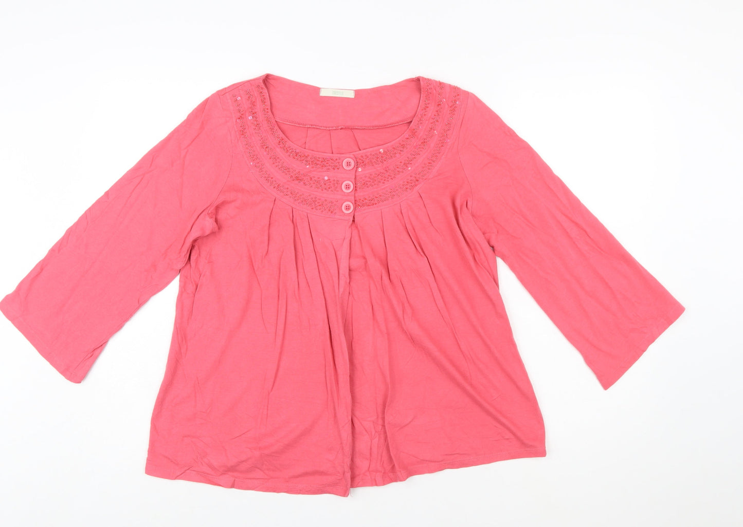 Marks and Spencer Women Pink Cotton Tunic Blouse UK 14