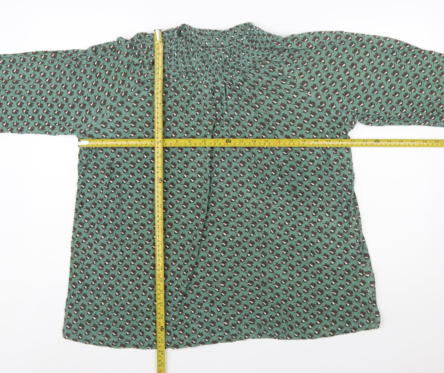 Next Women's Green Floral Long Sleeve Tunic Blouse Size 20