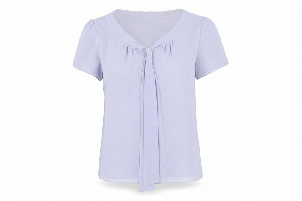 Reflect Women’s Light Purple Short Sleeve Bow Blouse Size 8