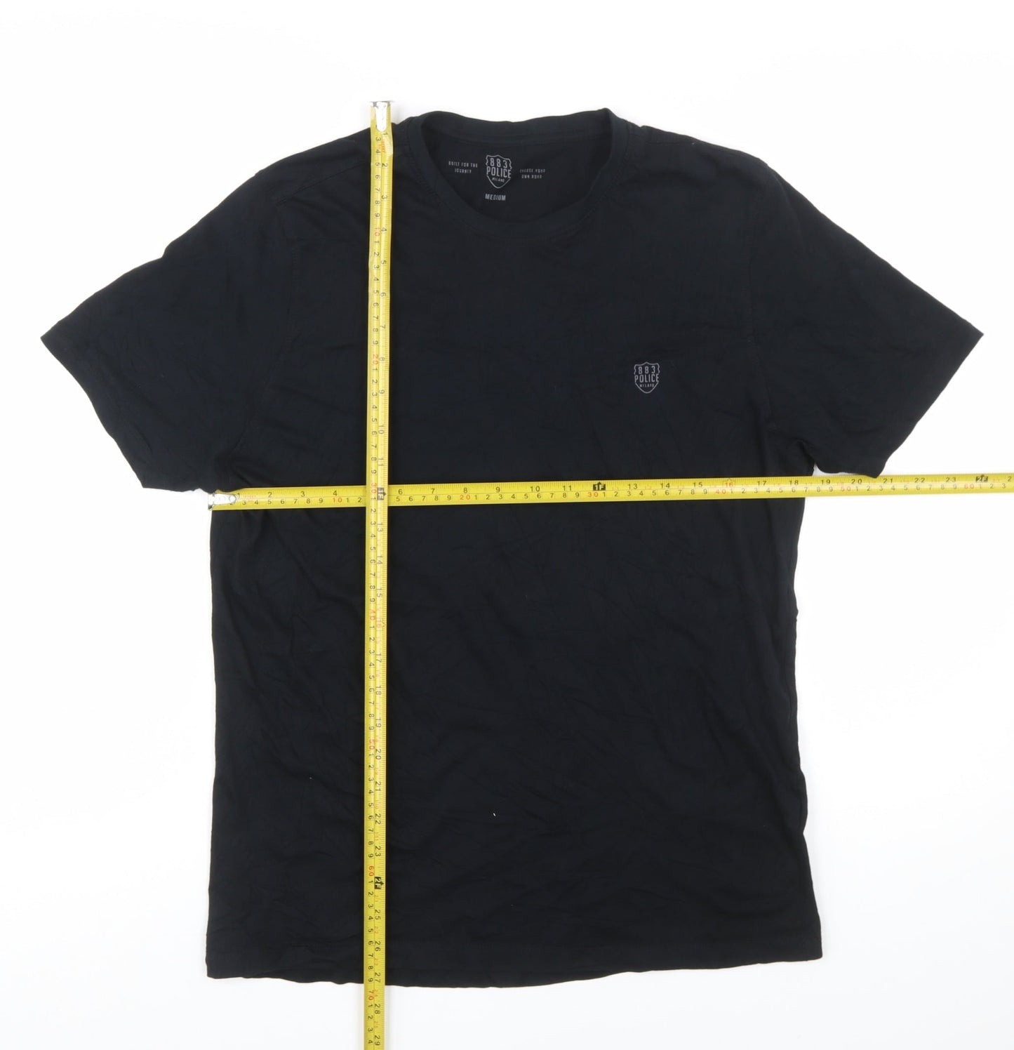 883 Police Men's Black Short Sleeve Crew Neck Cotton T-Shirt Medium