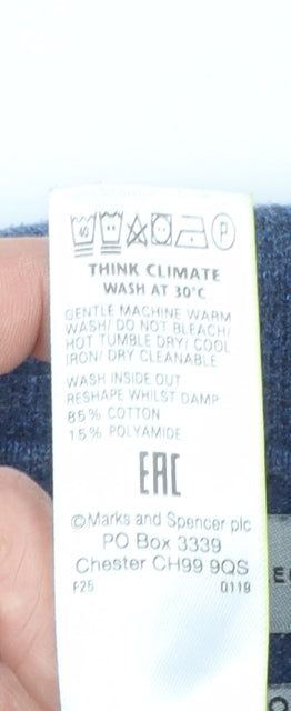Marks and Spencer Men's Blue Cotton Blend Polo Shirt XL