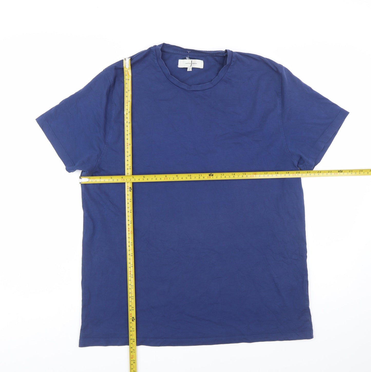 Jasper Conran Men's Blue Cotton Crew Neck T-Shirt Size L
