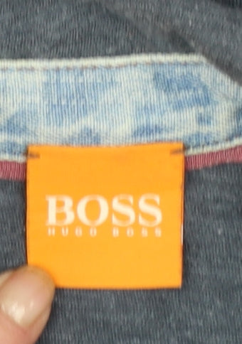 Hugo Boss Men's Blue Short Sleeve Polo Shirt Size M Cotton Blend