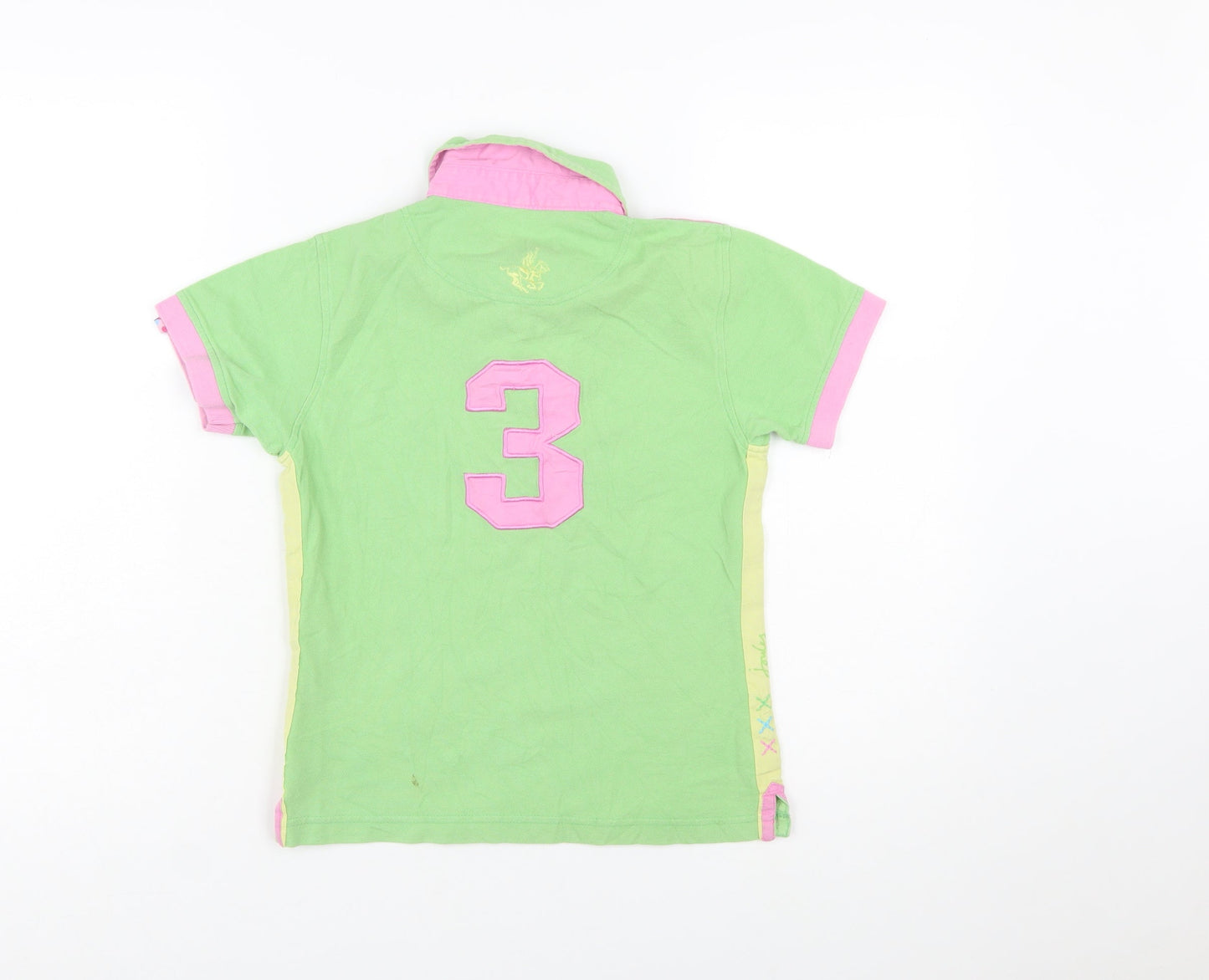 Joules Women’s Green Polo Shirt Size 8 Cotton Short Sleeve Top