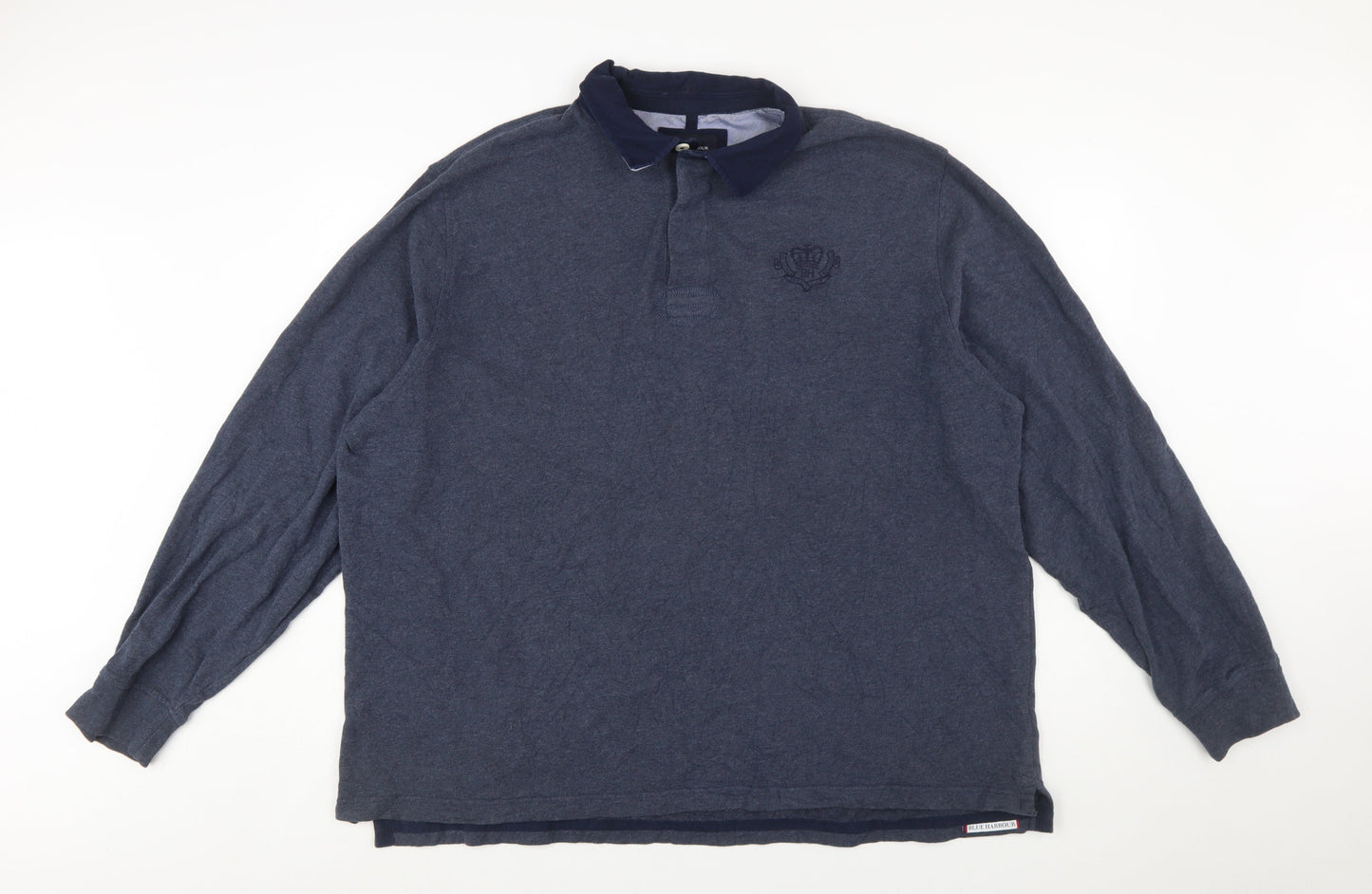 Blue Harbour Men's Blue 3XL Collared Long Sleeve Pullover Sweatshirt