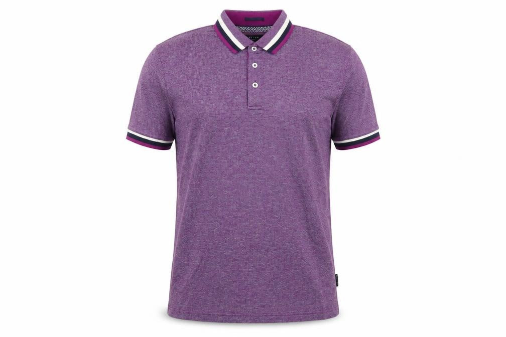 Ted Baker Men's Purple Cotton Short Sleeve Polo Shirt Size M