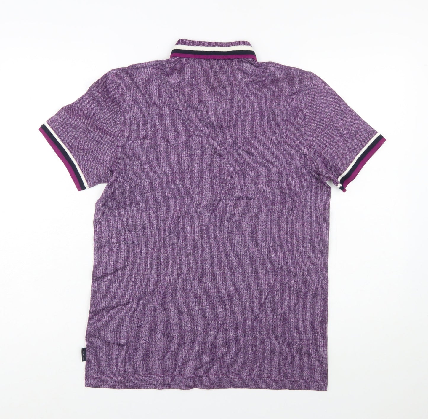 Ted Baker Men's Purple Cotton Short Sleeve Polo Shirt Size M