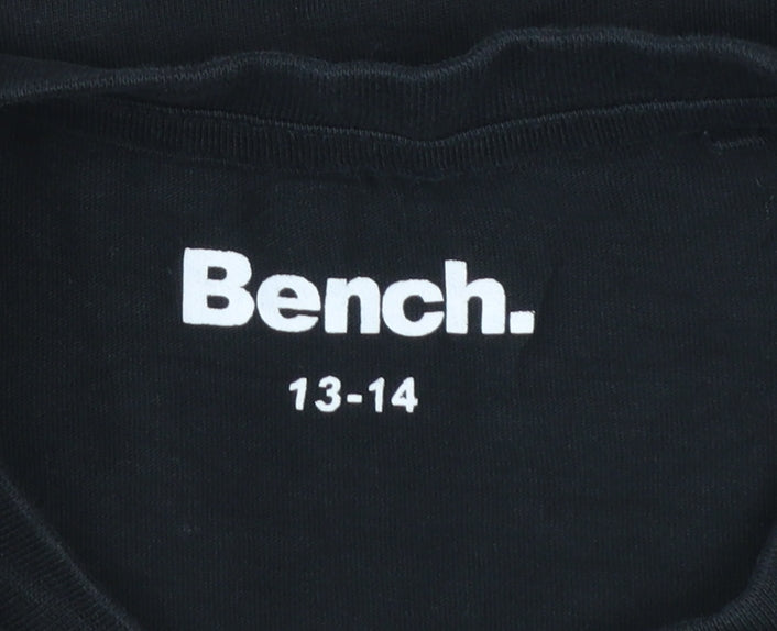 Bench Teens Black Cotton Crew Neck Short Sleeve T-Shirt 13 Years