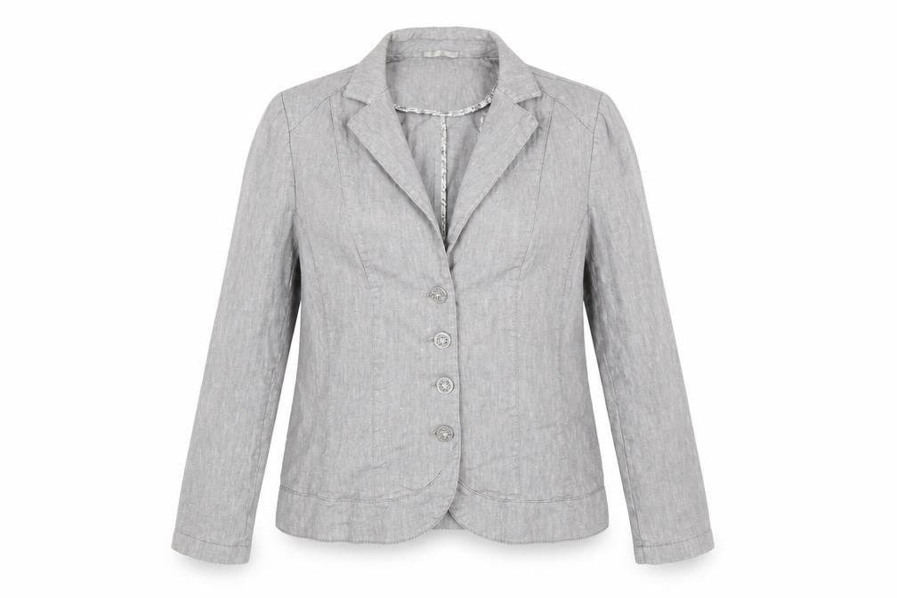 Marks and Spencer Per Una Grey Linen Blend Blazer Womens Size 16