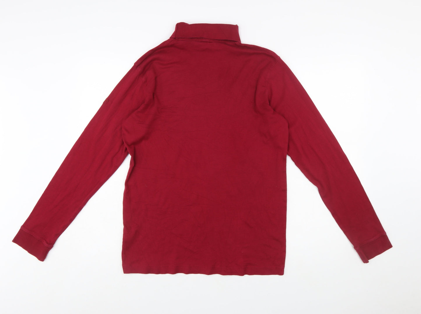 Cotton Traders Women’s Red Roll Neck Long Sleeve T-Shirt Size L