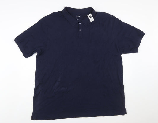 Dunnes Stores Men's Dark Navy Regular Fit Cotton Polo Shirt XXXL