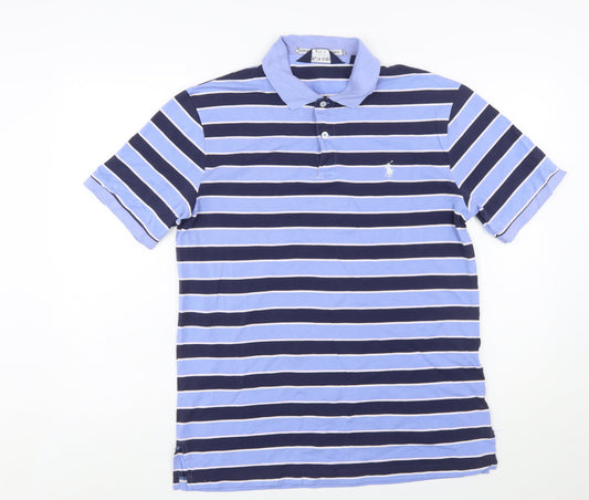 Ralph Lauren Polo Golf Men’s Blue Striped Cotton Polo Shirt M