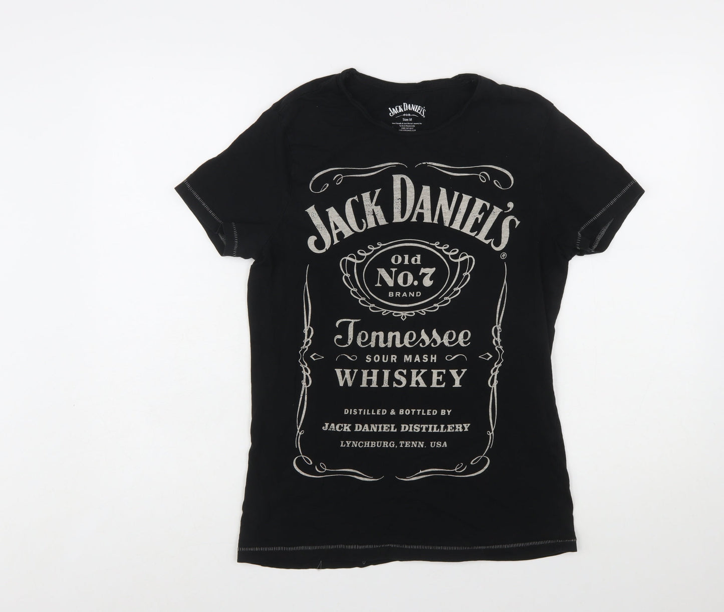 Jack Daniel's Women's Black Cotton T-Shirt M Short Sleeve Graphic Tee