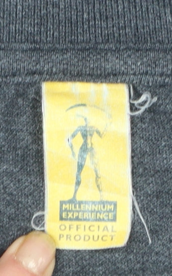 Millennium Experience Men’s Grey Polo Shirt Large Embroidered Logo Vintage