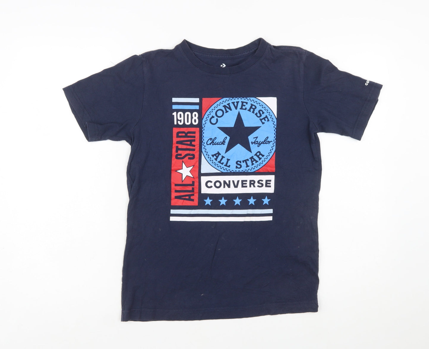 Converse Boys Blue Logo Graphic T-Shirt 12-13 Years Casual Cotton Top
