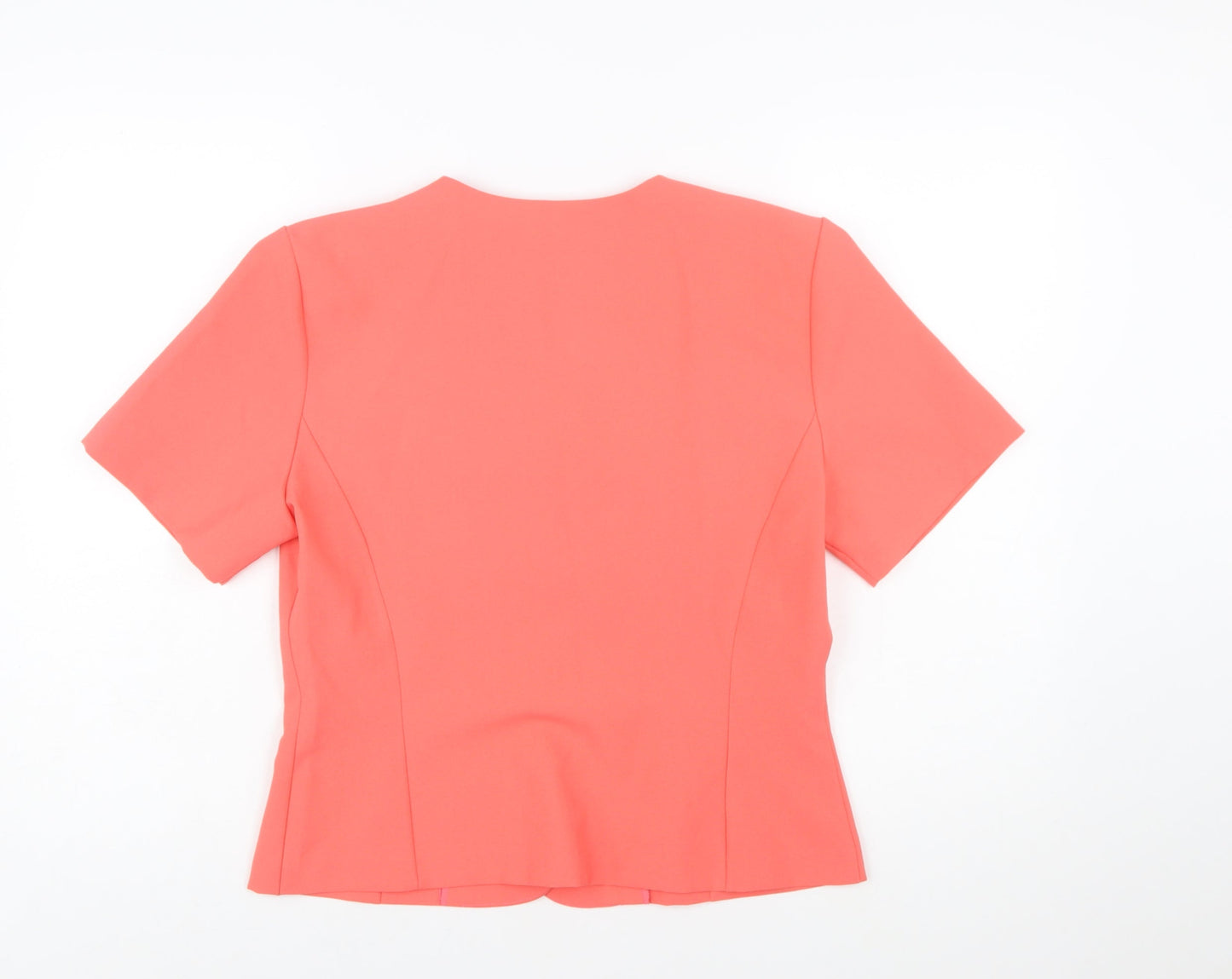 Park Lane at Leonella Womens Pink Size 12 Short Sleeve Suit Top