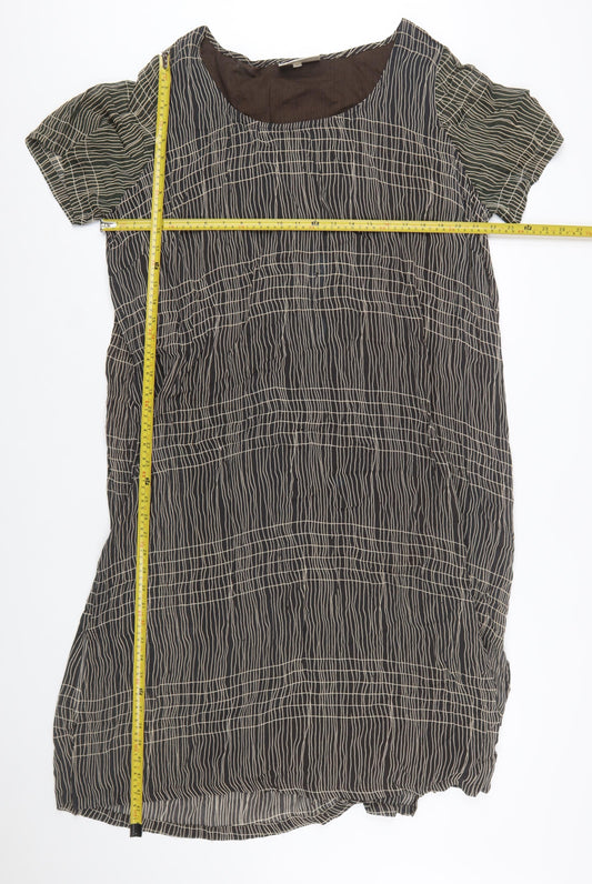 Ann Harvey Women’s Brown Geometric Shift Dress Size 20