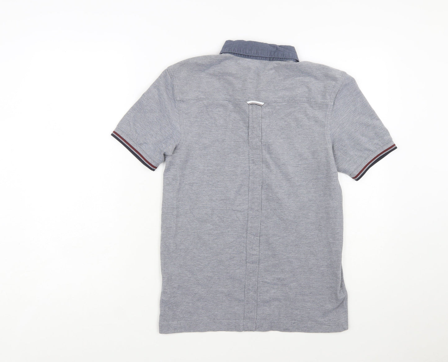 Fred Perry Mens Grey Cotton Button Down Collared Polo Shirt Size S
