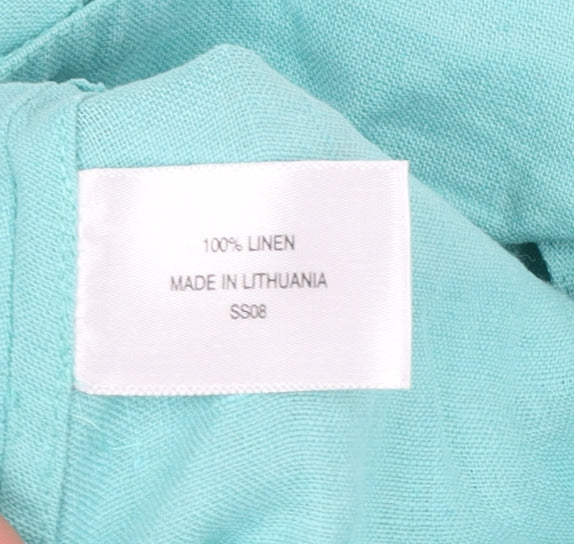 CC Women’s Green Linen Single-Breasted Blazer Size 16
