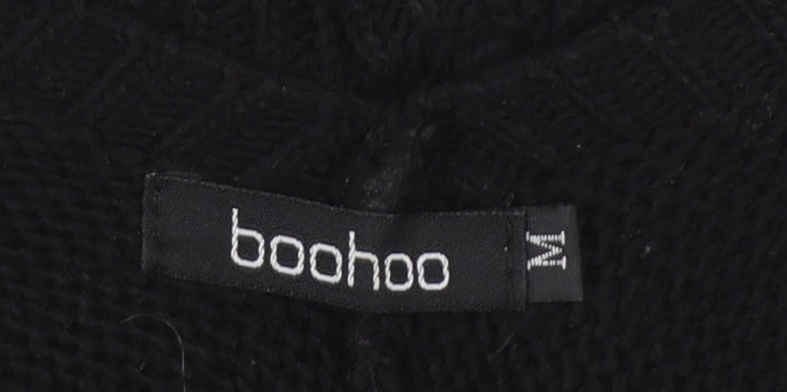 boohoo Women's Black V-Neck Knit Pullover Jumper Size M