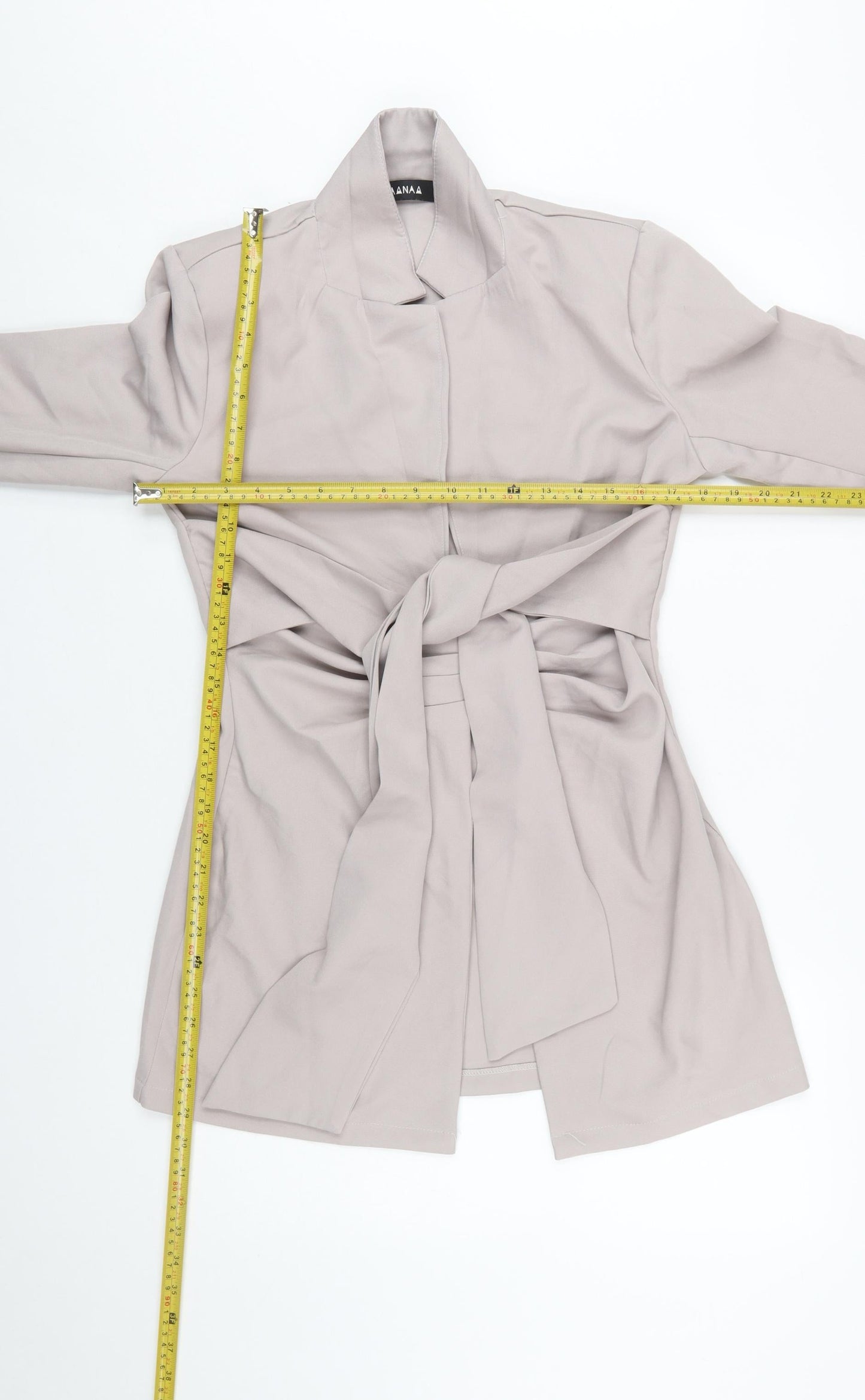 NAANAA Women Beige Belted Long Sleeve Suit Jacket UK 10