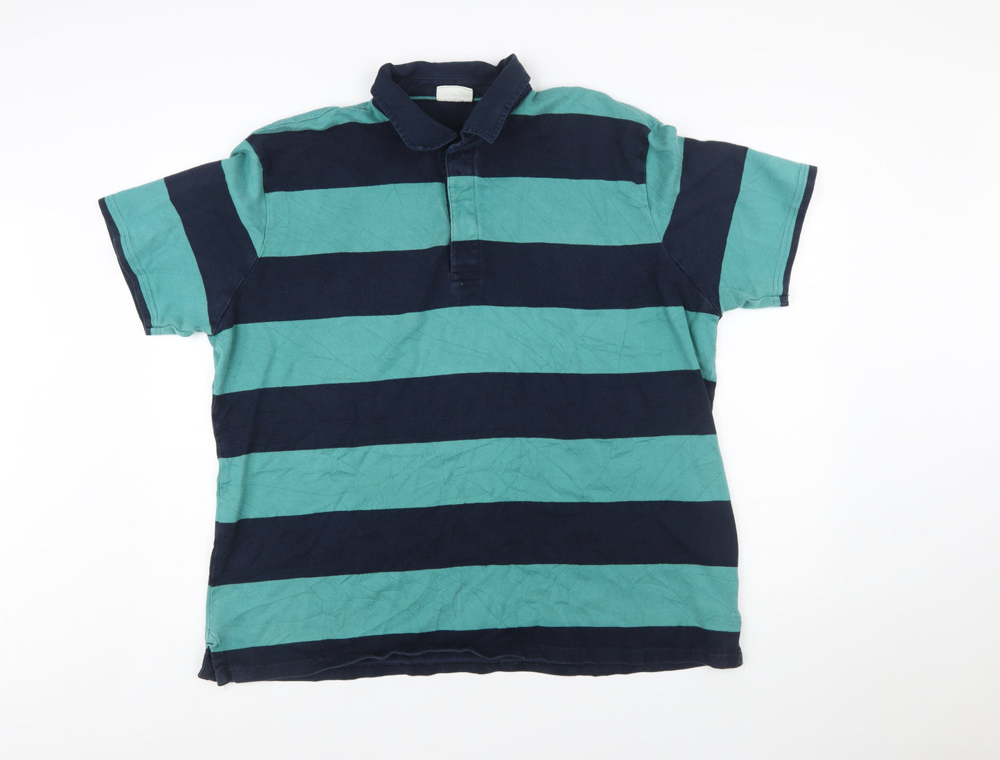 Marks and Spencer Men's Multicoloured 2XL Cotton Striped Polo Shirt