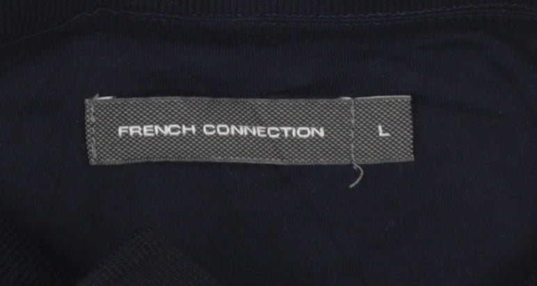 French Connection Men's Black Cotton Polo Shirt Size L