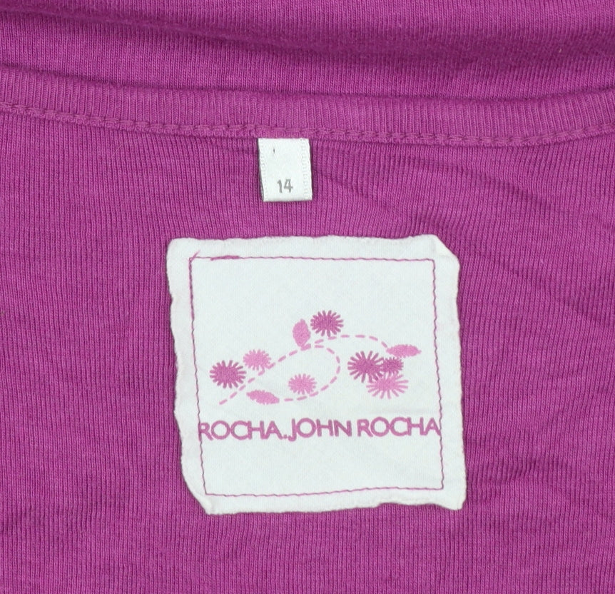 Rocha John Rocha Womens Purple Size 14 Short Sleeve Cotton Modal T-Shirt